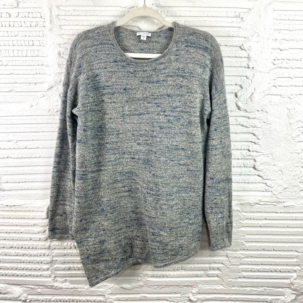 J. Jill Wool Cashmere Sweater Blue Gray Asymmetric Lagenlook Luxury Paris SZ‎ M
